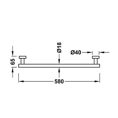Handdoekhouder Tres Max 58 cm RVS