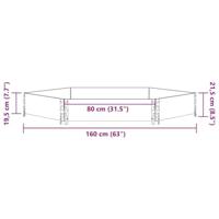 Verhoogde plantenbak zeshoekig 160x160 cm grenenhout grijs - thumbnail
