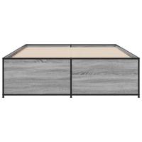 Bedframe bewerkt hout metaal grijs sonoma eiken 160x200 cm - thumbnail