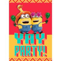 Wenskaart hallmark uitnodiging minions 6 stuks - thumbnail