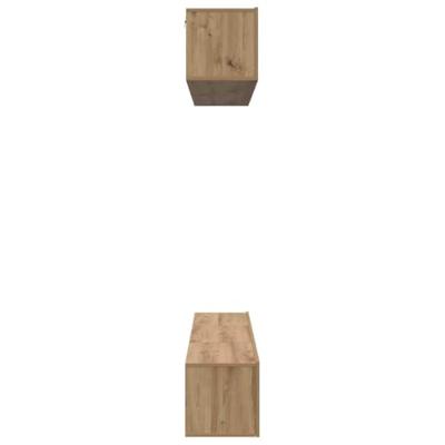 Tv-meubelset 5 pcs artisanaal eikenkleurig Medium Bewerkt hout