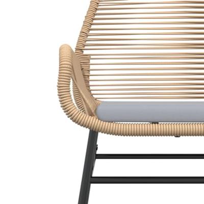 Tuinstoelen 2 st met kussens poly rattan bruin - thumbnail