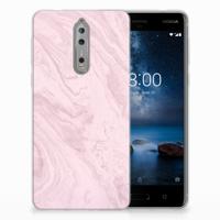 Nokia 8 TPU Siliconen Hoesje Marble Pink - Origineel Cadeau Vriendin - thumbnail