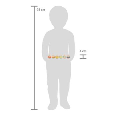 Small Foot - houten tollen gestreept, set van 6