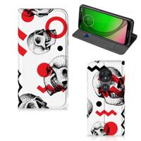 Mobiel BookCase Motorola Moto G7 Play Skull Red - thumbnail