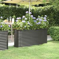 VidaXL Plantenbak 152x40x68 cm gepoedercoat staal antracietkleurig - thumbnail