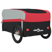 Fietstrailer 45 kg ijzer zwart en rood - thumbnail