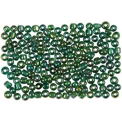 Creativ Company Rocailles, d 3 mm, afm 8/0, gatgrootte 0,6-1,0 mm, groen glans, 25 gr/ 1 doos Creativ Company Rocailles, d 3 mm, afm 8/0, gatgrootte 0,6-1,0 mm, groen glans, 25 gr/ 1 doos