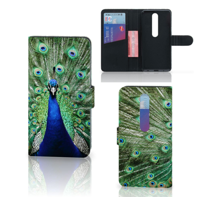 Nokia 6.1 (2018) Telefoonhoesje met Pasjes Pauw Nokia 6.1 (2018) Telefoonhoesje met Pasjes Pauw