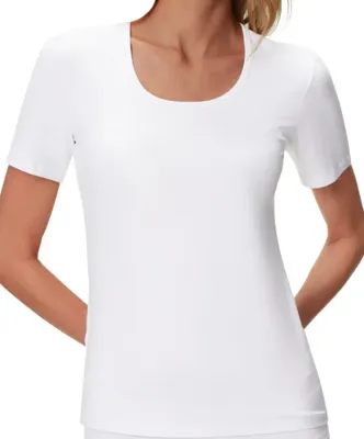 Basics dames T-shirt - 32288 - Vrouwen ondershirt met korte mouwen - Biologisch katoen - Diepe ronde hals