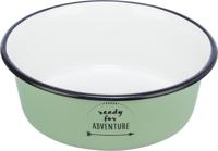 TRIXIE VOERBAK DRINKBAK EMAILLE / RVS GROEN 12X12 CM 300 ML - thumbnail