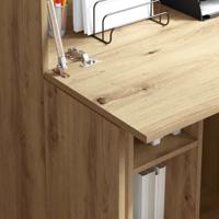Bureau met plank artisanaal eikenkleurig 71,5 x 31,5 x 106,5 cm - thumbnail