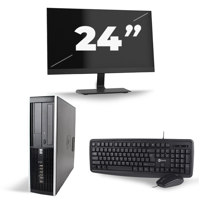 HP Compaq 8200 Elite SFF - Intel Core i3-2e Generatie - 8GB RAM - 256GB SSD - Windows 10 + 1x 24 inch Monitor - thumbnail