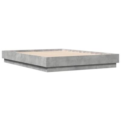 Bedframe met LED-verlichting betongrijs 150x200 cm