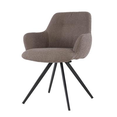 Sohome Draaibare Eetkamerstoel 'Aimée' Bouclé, kleur Bruin