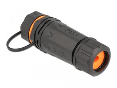 Delock RJ45 Netwerk Adapter [1x RJ45-bus - 1x RJ45-bus] Zwart, Oranje
