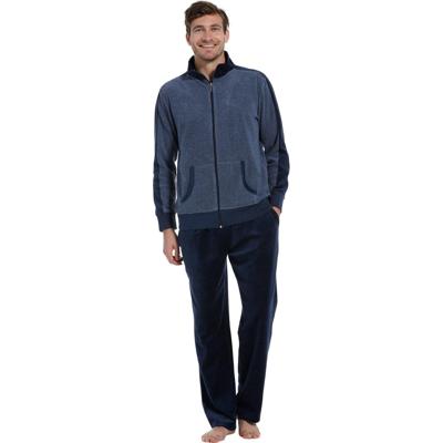 Huispak heren - Dark Blue - NOS - Badstof heren pyjama pak - Warm