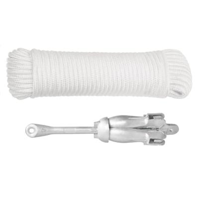 VidaXL Anker met touw inklapbaar 2,5 kg smeedijzer zilverkleurig