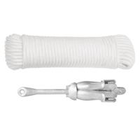 VidaXL Anker met touw inklapbaar 2,5 kg smeedijzer zilverkleurig - thumbnail