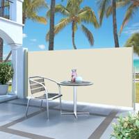 VidaXL Windscherm uittrekbaar 140x300 cm crèmekleurig - thumbnail