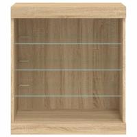 Dressoir met LED-verlichting 60,5x37x67 cm sonoma eikenkleurig - thumbnail