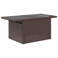 5-delige Loungeset met kussens poly rattan bruin - thumbnail