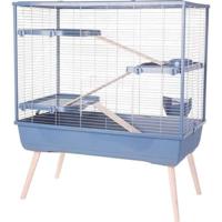 Verhoogde knaagdierenkooi - ZOLUX - Néolife - 3 niveaus voor konijnen - 99 x 54 x 114 cm - Blauw - thumbnail