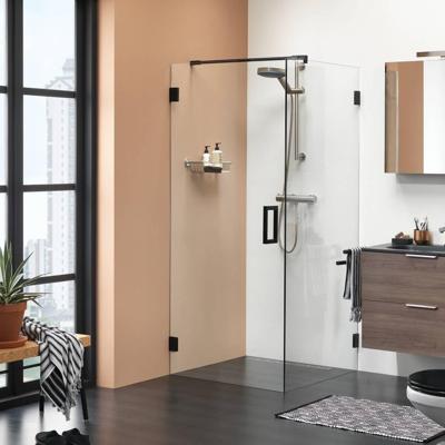 Sealskin Zijwand 'I Am' 100X200 cm Zwart Helder + Antikalk Sealskin Zijwand 'I Am' 100X200 cm Zwart Helder + Antikalk