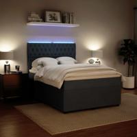 Boxspring met matras fluweel donkergrijs 160x200 cm - thumbnail