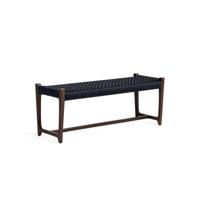 Jesper Home Bankje 'Kuwana' Espresso Teakhout, kleur Indigo - thumbnail