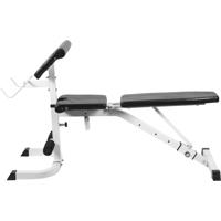 Verstelbare fitnessbank met Curlrack wit - thumbnail