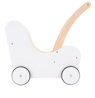 Houten Poppenloopwagen Grijs/Wit