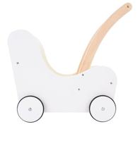Houten Poppenloopwagen Grijs/Wit - thumbnail