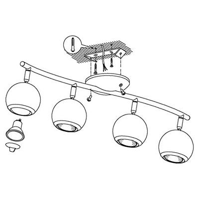 Eglo Led plafondspotBimeda led 4-lichts wit - 31004