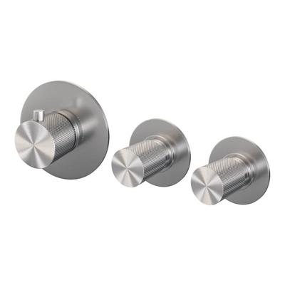 Brauer Brushed Carving - Inbouwthermostaat en - Inbouwthermostaat - In/afbouwdelen - RVS Geborsteld PVD