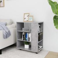 Kast verrijdbaar 60x35x75 cm spaanplaat betongrijs - thumbnail