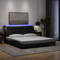 Bedframe met LED zonder matras 180x200 cm stof zwart - thumbnail