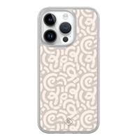 iPhone 14 Pro hybride hoesje - Ivory abstraction - thumbnail