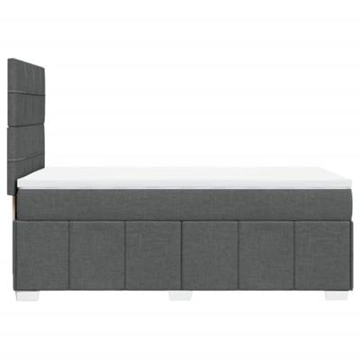 Boxspring met matras stof donkergrijs 90x190 cm