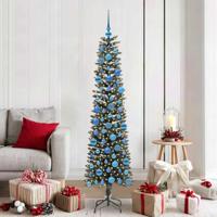 Kunstkerstboom met 300 LED Groen 180 cm PVC en Plastic en Staal - thumbnail
