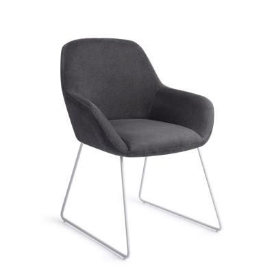 Jesper Home Eetkamerstoel 'Kushi' Slide White, kleur Black-Out