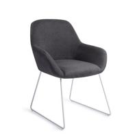 Jesper Home Eetkamerstoel 'Kushi' Slide White, kleur Black-Out - thumbnail