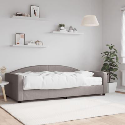 Slaapbank met matras 100x200 cm stof taupe