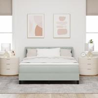 Boxspringbed met Matras Zwart 100x200 cm Fluweel Lichtgrijs - thumbnail