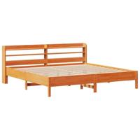 Bedframe zonder matras massief grenenhout wasbruin 180x200 cm - thumbnail
