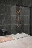 Ben IMotion douchecabine met schuifdeur naar rechts incl. antikalk 120x90x206cm mat zwart - thumbnail
