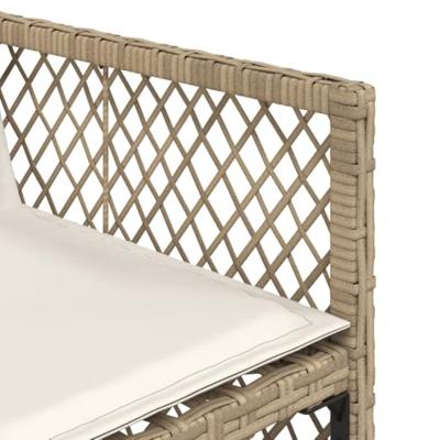 13-delige Tuinset met kussens poly rattan beige