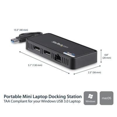 .com USB naar Dual DisplayPort - Mini dock - Mac & Windows - Dual 4K 60Hz - GbE - DisplayPort hub - Dual monitor docking station .com USB naar Dual DisplayPort - Mini dock - Mac & Windows - Dual 4K 60Hz - GbE - DisplayPort hub - Dual monitor docking station