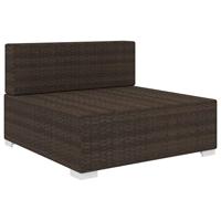 Middenbank 1 st met kussens poly rattan bruin - thumbnail