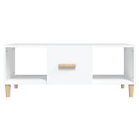 Salontafel 102x50x40 cm bewerkt hout wit - thumbnail